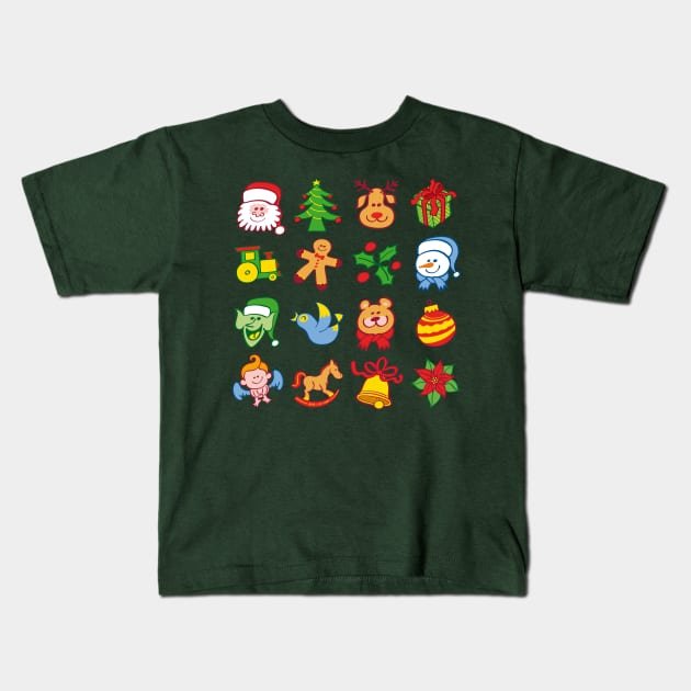 Merry Christmas all stars characters ready for the joyful celebration Kids T-Shirt by zooco
